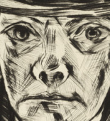 Max Beckmann. Self-Portrait in Bowler Hat (Selbstbildnis mit steifem Hut). (1921, published not before 1922)
