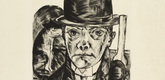 Max Beckmann. Self-Portrait in Bowler Hat (Selbstbildnis mit steifem Hut). (1921, published not before 1922)