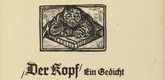 Ernst Barlach. Titlepage vignette from Der Kopf (The Head). 1919