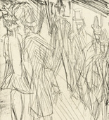 Ernst Ludwig Kirchner. Street Scene with Little Dog (Strassenszene mit Hündchen). (1914)