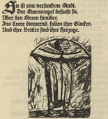 Ernst Barlach. Cursing Old Woman (Fluchende Alte) (in-text plate, page 7) from Der Kopf (The Head). 1919