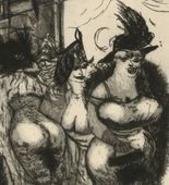 Otto Dix. Front-line Soldier in Brussels (Frontsoldat in Brüssel) from The War (Der Krieg). (1924)
