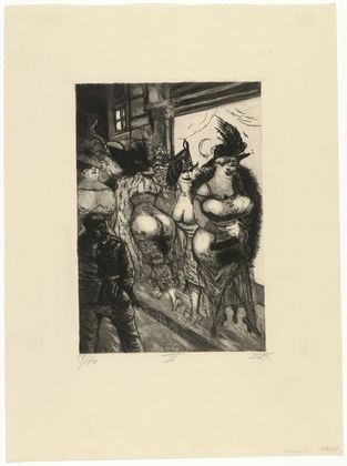 Otto Dix. Front-line Soldier in Brussels (Frontsoldat in Brüssel) from The War (Der Krieg). (1924)