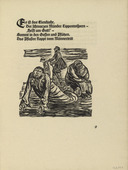 Ernst Barlach. Cripple, Blind Man and Old Beggar Woman (Lahmer, Blinder und bettelnde Alte (in-text plate, page 9) from Der Kopf (The Head). 1919