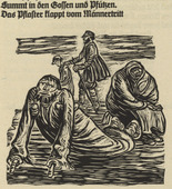Ernst Barlach. Cripple, Blind Man and Old Beggar Woman (Lahmer, Blinder und bettelnde Alte (in-text plate, page 9) from Der Kopf (The Head). 1919