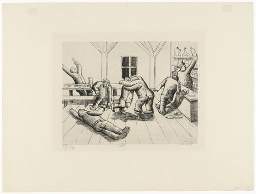 Otto Dix. Canteen in Haplincourt (Kantine in Haplincourt) from The War (Der Krieg). (1924)