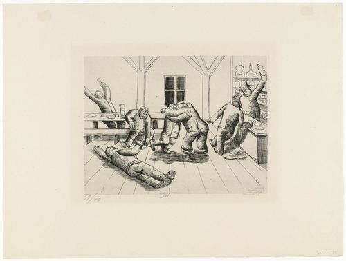 Otto Dix. Canteen in Haplincourt (Kantine in Haplincourt) from The War (Der Krieg). (1924)
