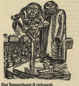 Ernst Barlach. Beggar's Majesty (Bettlermajestät) (in-text plate, page 15) from Der Kopf (The Head). 1919
