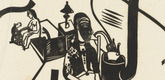 Heinrich Campendonk. Interior (Woman by the Oven) [Interieur (Frau am Ofen)]. (1918), dated 1919