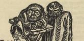 Ernst Barlach. Beggar's Majesty (Bettlermajestät) (in-text plate, page 15) from Der Kopf (The Head). 1919