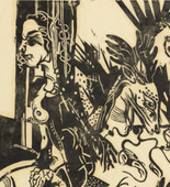 Heinrich Campendonk. Seated Girl with Stag (Sitzendes Mädchen mit Hirsch). (1916)