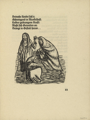 Ernst Barlach. The Outcasts (Die Verstoßenen) (in-text plate, page 21) from Der Kopf (The Head). 1919