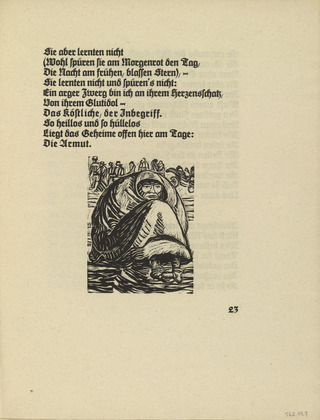 Ernst Barlach. Russian Beggar Woman (Russische Bettlerin) (in-text plate, page 23) from Der Kopf (The Head). 1919