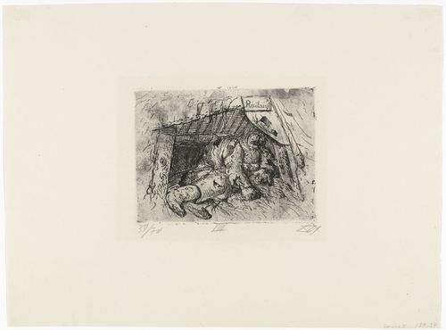 Otto Dix. Relay Post (Autumn Battle in Champagne) [Relaisposten, (Herbstschlacht in der Champagne)] from The War (Der Krieg). (1924)