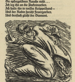 Ernst Barlach. Despair and Rebellion (Verweiflung und Empörung) (in-text plate, page 26) from Der Kopf (The Head). 1919