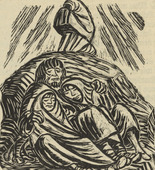 Ernst Barlach. Downfall (Untergang) (in-text plate, page 32) from Der Kopf (The Head). 1919