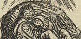 Ernst Barlach. Downfall (Untergang) (in-text plate, page 32) from Der Kopf (The Head). 1919