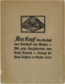 Ernst Barlach. Cover from Der Kopf (The Head). 1919