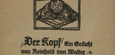 Ernst Barlach. Cover from Der Kopf (The Head). 1919