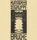 Ernst Ludwig Kirchner. Signet/title vignette of the Brücke Artist's Group (Signet/Titelvignette Künstlergruppe Brücke). (1906)