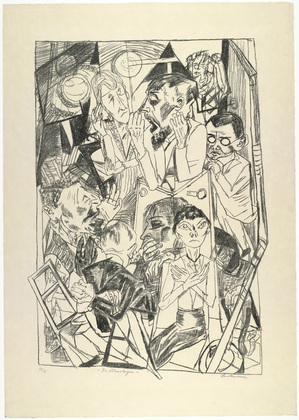 Max Beckmann. The Ideologists (plate 6) [Die Ideologen (Blatt 6)] from Hell (Die Hölle). (1919)