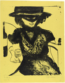 Ernst Ludwig Kirchner. Gerty with Mask and Wineglass (Gerty mit Maske und Weinglas). (1910)