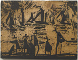 Lyonel Feininger. Woodblock for Fishing Boats (Fischerboote). 1918