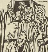 Ernst Ludwig Kirchner. The Deaf II (Die Tauben II) (headpiece, page 46) from Umbra vitae (Shadow of Life). 1924
