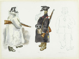 George Grosz. Fritzke and Birkholz: Costume Designs for The Case of Sergeant Grischa (Fritzke und Birkholz: Kostümfigurinen zu Der Streit um den Sergeanten Grischa). (c. 1930)