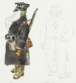 George Grosz. Fritzke and Birkholz: Costume Designs for The Case of Sergeant Grischa (Fritzke und Birkholz: Kostümfigurinen zu Der Streit um den Sergeanten Grischa). (c. 1930)