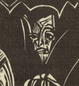 Ernst Ludwig Kirchner. The Infernal Last Supper (Das infernalische Abendmahl) (headpiece, page 48) from Umbra vitae (Shadow of Life). 1924
