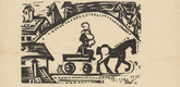 Ernst Ludwig Kirchner. Downfall: The Horse Cart (Niedergang: Pferdefuhrwerk) (in-text plate, page 83) from Neben der Heerstrasse (Off the Main Road). 1923