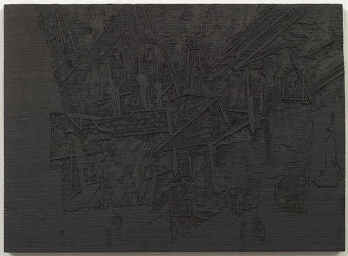 Lyonel Feininger. Woodblock for The Harbor (Hafen). 1918