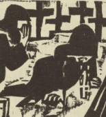 Ernst Ludwig Kirchner. Hour of Death (Hora mortis) (headpiece, page 56) from Umbra vitae (Shadow of Life). 1924
