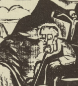 Ernst Ludwig Kirchner. Pilate (Pilatus) (headpiece, page 57) from Umbra vitae (Shadow of Life). 1924