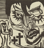 Ernst Ludwig Kirchner. Judas (headpiece, page 59) from Umbra vitae (Shadow of Life). 1924