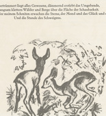 Richard Seewald. Deer (Rehzwillinge) (tailpiece, page 2) from the periodical Münchner Blätter für Dichtung und Graphik, vol. 1, no. 1 (January 1919). 1919
