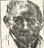 (drawing) Lovis Corinth, (engraving) Oskar Bangemann. Self-Portriat (Selbstbildnis). (1923)