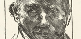 (drawing) Lovis Corinth, (engraving) Oskar Bangemann. Self-Portriat (Selbstbildnis). (1923)