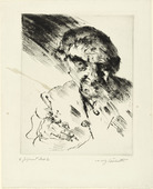 Lovis Corinth. Self-Portrait, Drawing (Selbstbildnis, zeichnend). (1925)