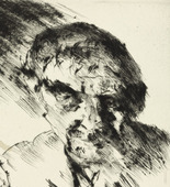 Lovis Corinth. Self-Portrait, Drawing (Selbstbildnis, zeichnend). (1925)