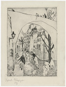 Lyonel Feininger. .a The Green Bridge (Die grüne Brücke)  .b Zirchow. .a 1910-1911 .b (1917-1918)