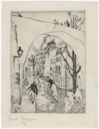 Lyonel Feininger. .a The Green Bridge (Die grüne Brücke)  .b Zirchow. .a 1910-1911 .b (1917-1918)