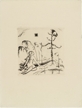 Jakob (Jack) Friedrich Bollschweiler. Kneeling Girl (Knieendes Mädchen)  (plate, loose leaf) from the periodical Das Kunstblatt, vol. 1, no. 12 (Dec 1917). 1917