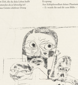 Paul Klee, Renatus Kuno. Three Heads (Drei Köpfe) (tailpiece, page 38) from the periodical Münchner Blätter für Dichtung und Graphik, vol. 1, no. 3 (March 1919). 1919