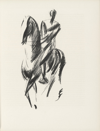 Edwin Scharff. Rider (Reiter) (plate, page 47) from the periodical Münchner Blätter für Dichtung und Graphik, vol. 1, no. 3 (March 1919). 1919