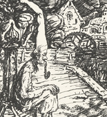 Alfred Kubin. Ghost of the Miserly Miller (Gespenst des geizigen Müllers) (plate, page 51) from the periodical Münchner Blätter für Dichtung und Graphik, vol. 1, no. 4 (April 1919). 1919