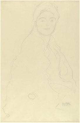 Gustav Klimt. Seated Woman (Sitzend nach rechts, Halbbild). (c. 1915)