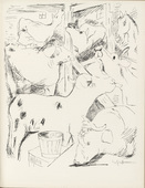 Rudolf Grossmann. Ox Stable (Ochsenstall) (plate, page 63) from the periodical Münchner Blätter für Dichtung und Graphik, vol. 1, no. 4 (April 1919). 1919