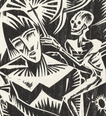 Josef Eberz, Renatus Kuno. The Nun and Death (Die Nonne und der Tod) (plate, page 71) from the periodical Münchner Blätter für Dichtung und Graphik, vol. 1, no. 5 (May 1919). 1919